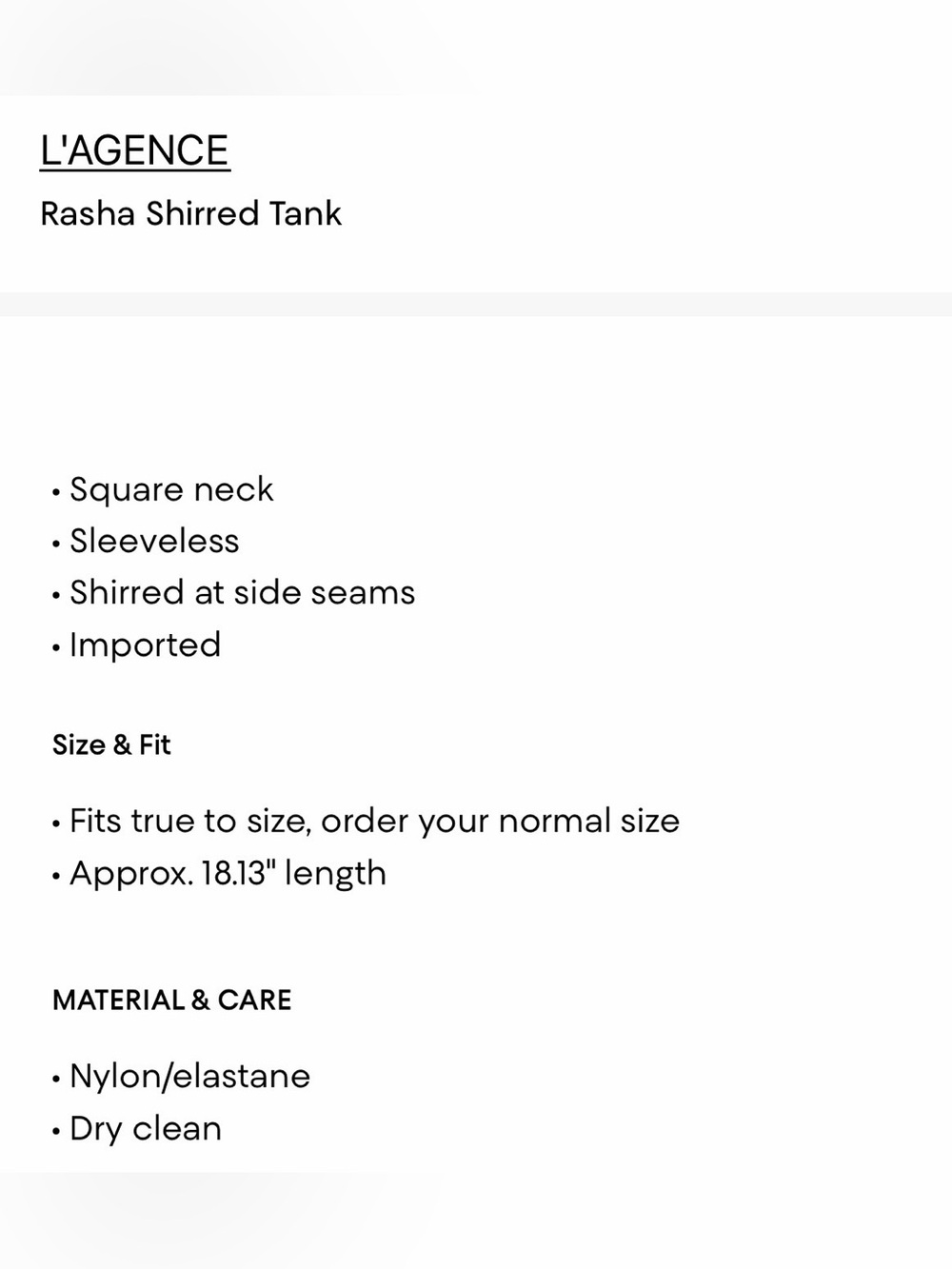 L'AGENCE Rasha Shirred Tank - Picture 5 of 5